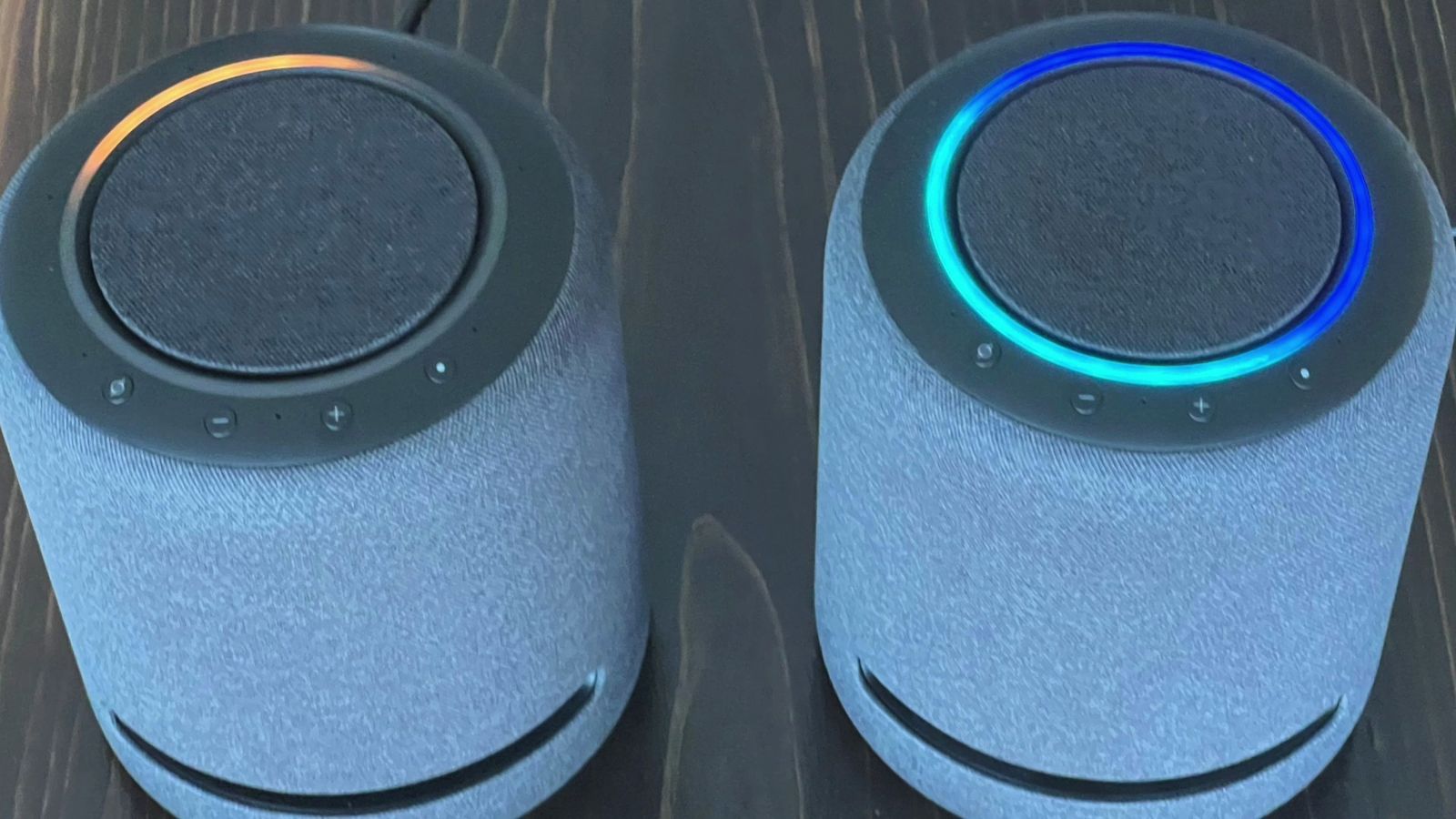 2台のEchoでリングの点灯色が揃っていない状態