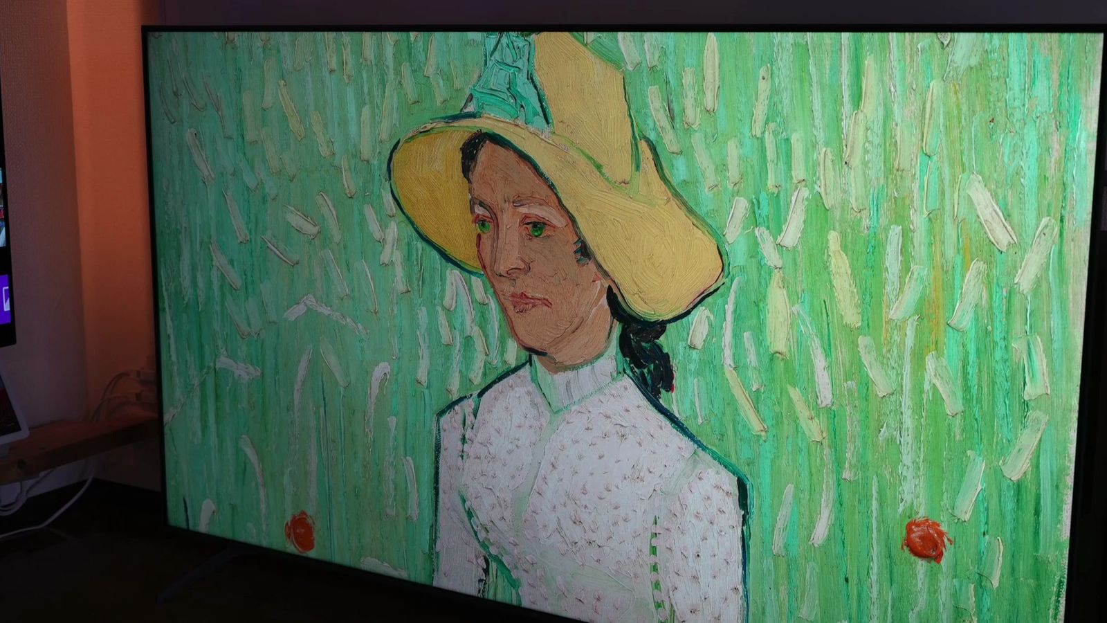 アートギャラリーモードで絵画を全画面表示したC6K