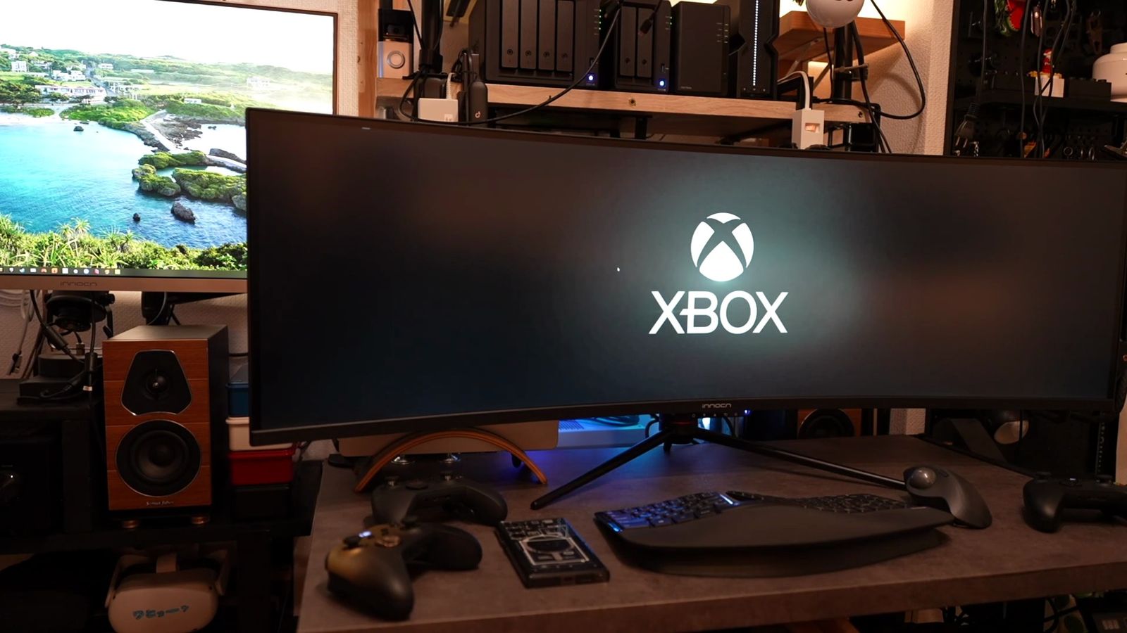 ウルトラワイドモニターに表示したXboxクラウドゲーミングの起動画面