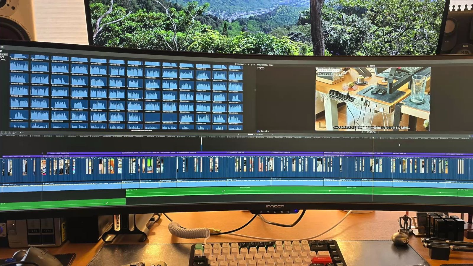 動画編集3エリア表示でビューアーが小さくなる