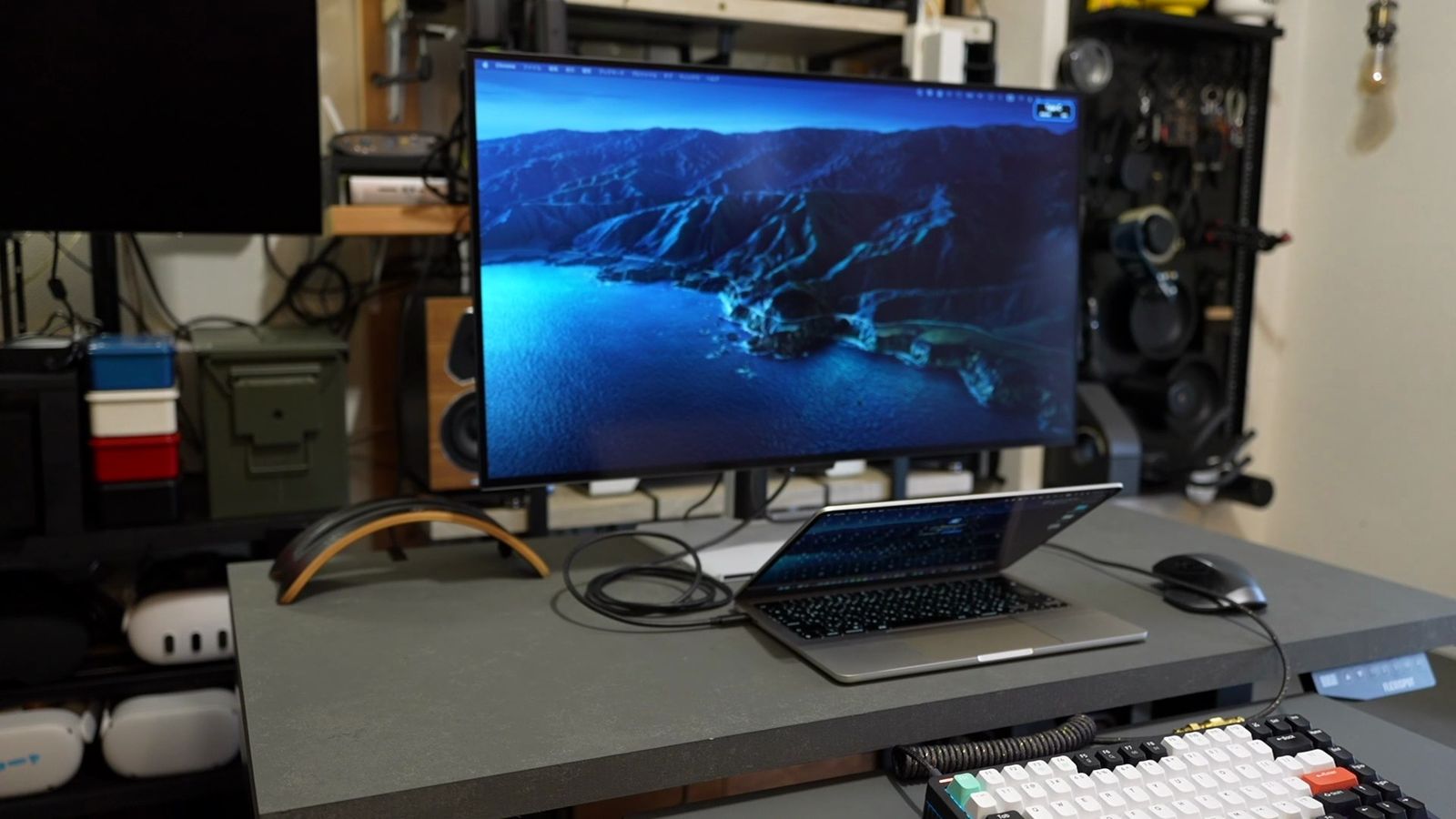 ノートPCとUSB-Cケーブル1本で接続したG32P5
