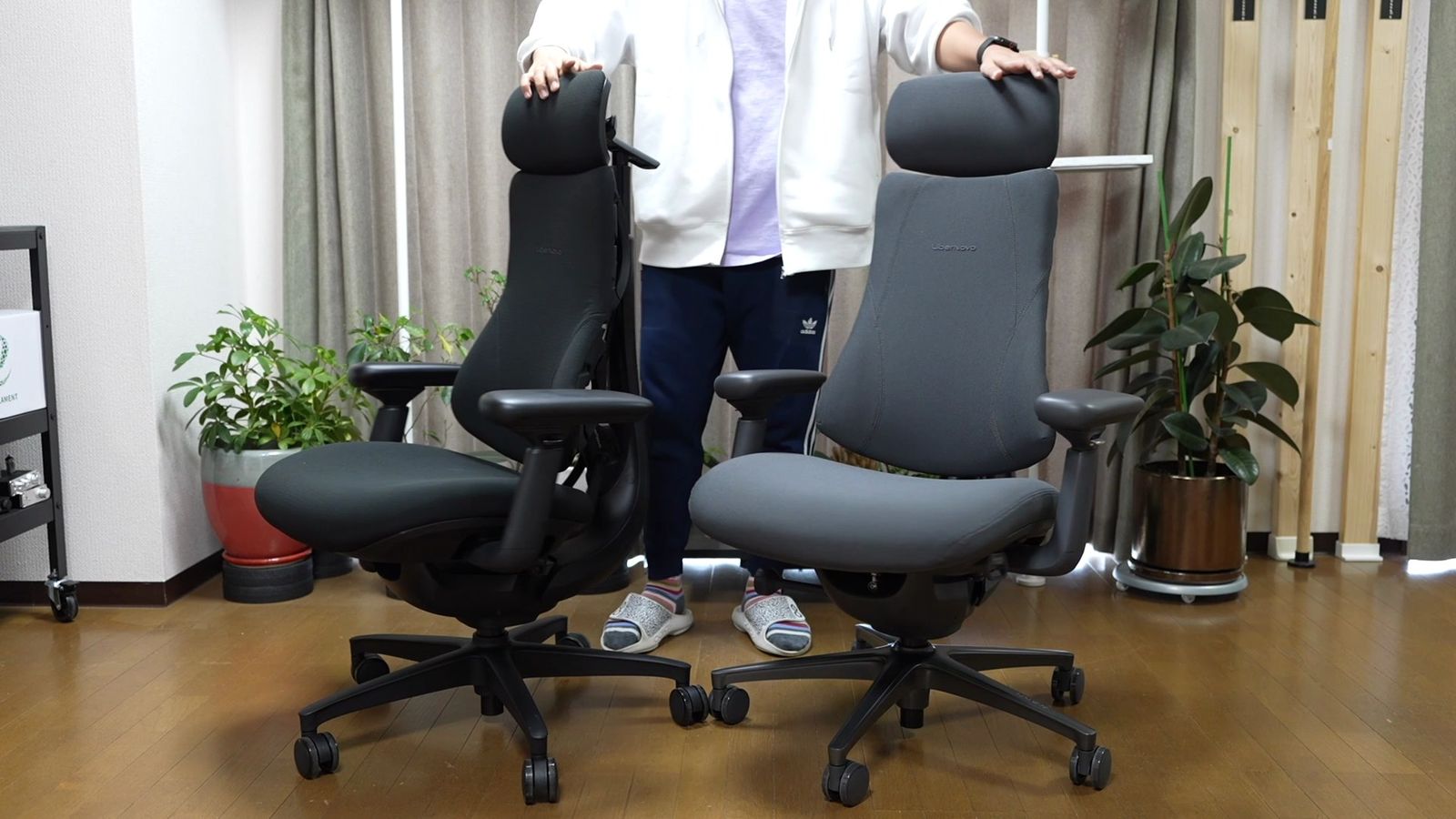 MサイズとLサイズを並べたところ