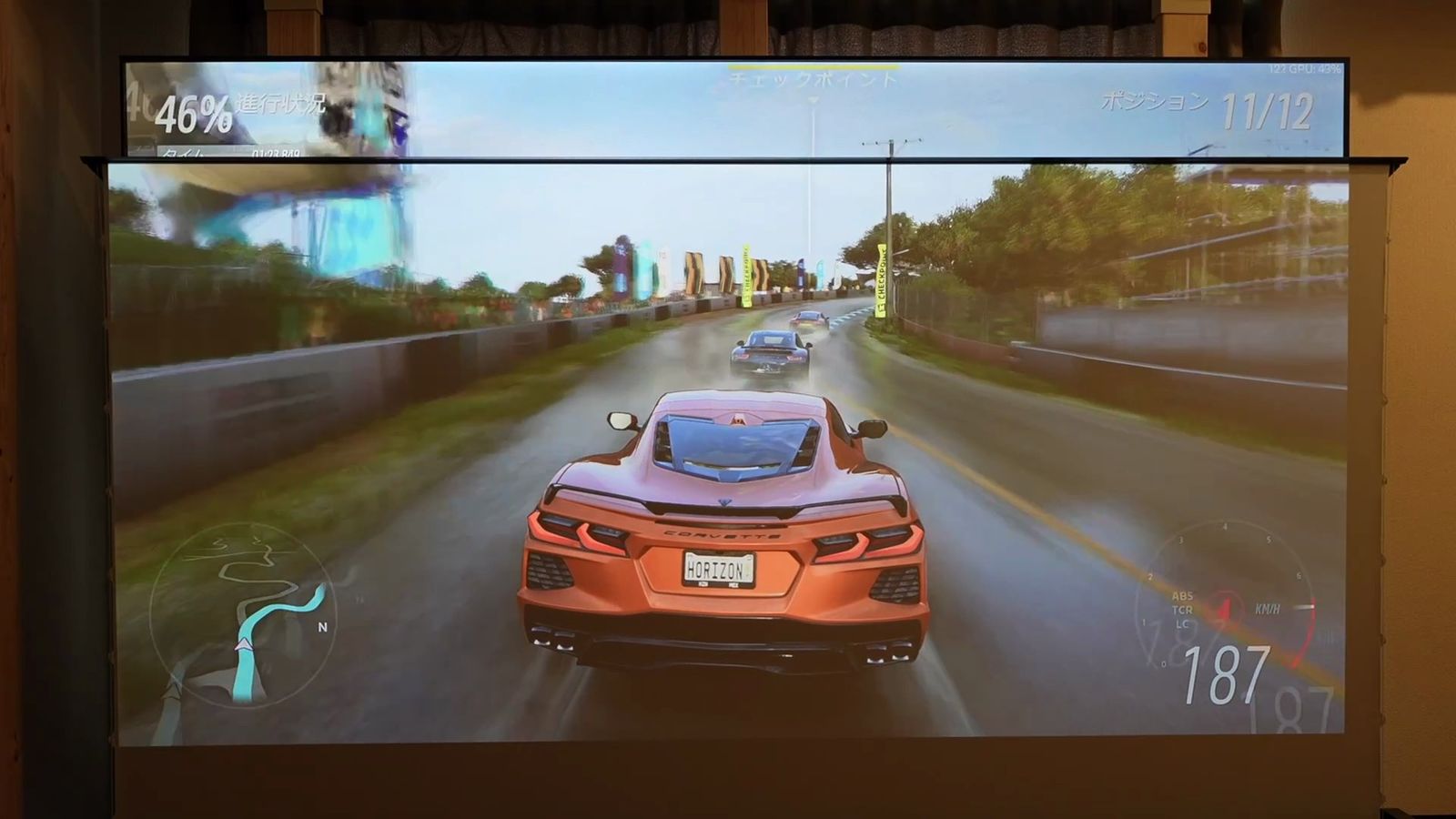 ALRスクリーンに投影したレースゲーム