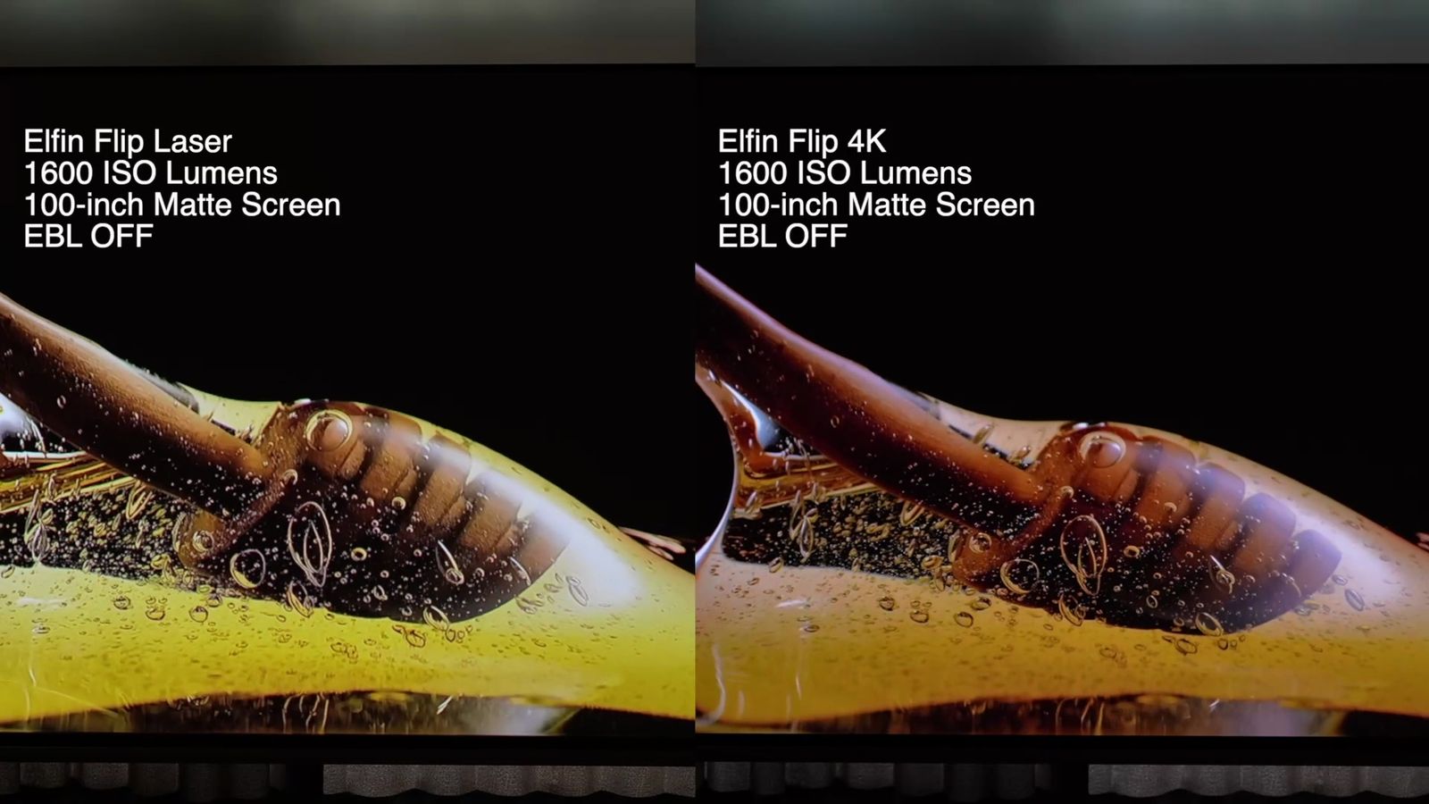 EBLオフでのElfin Flip LaserとElfin Flip 4Kの比較
