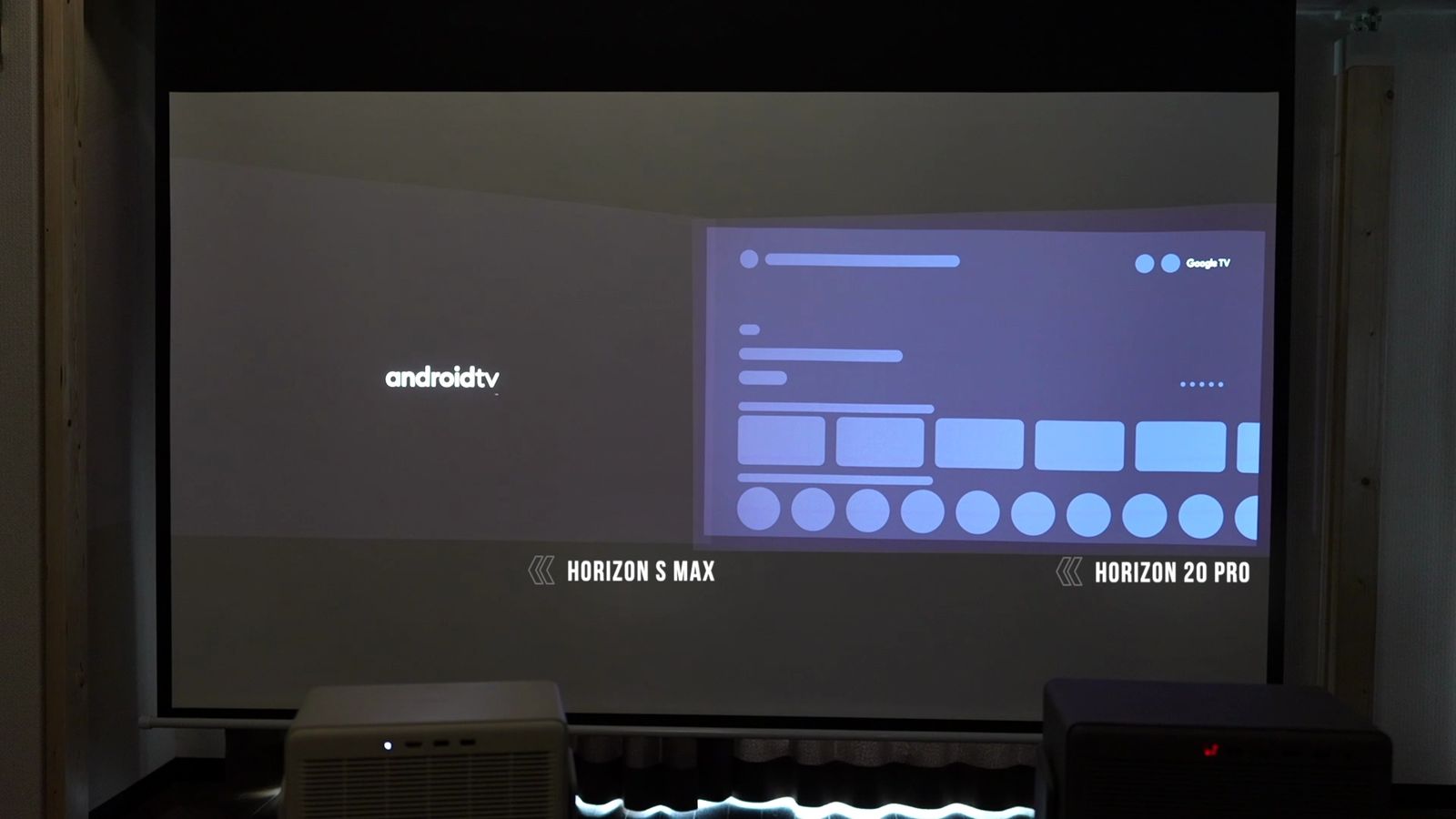 Android TVのHORIZON S MaxとGoogle TVのHORIZON 20 Proの起動画面