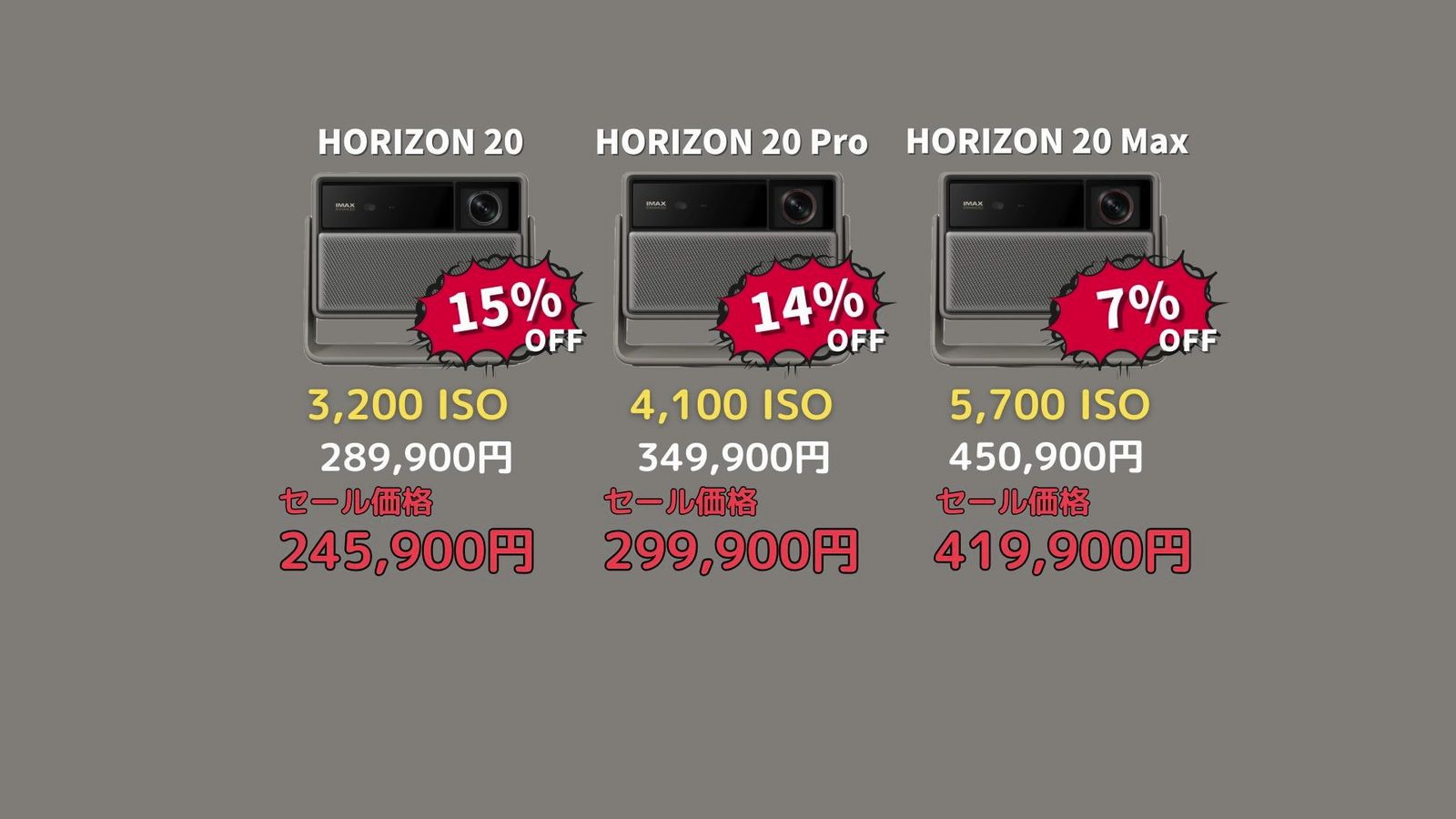 HORIZON 20シリーズの先行セール価格