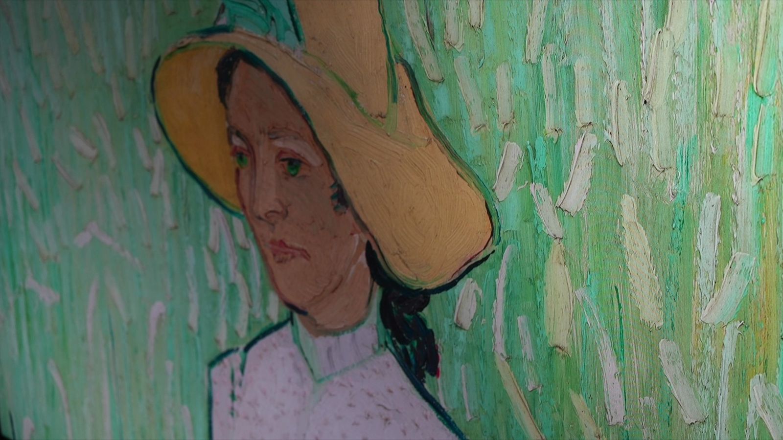 C6Kに表示した絵画を近くから見たところ。筆のタッチが見える