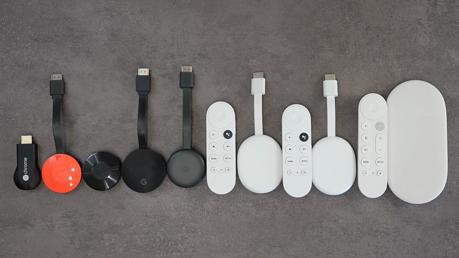並べたChromecastとGoogle TVのシリーズ