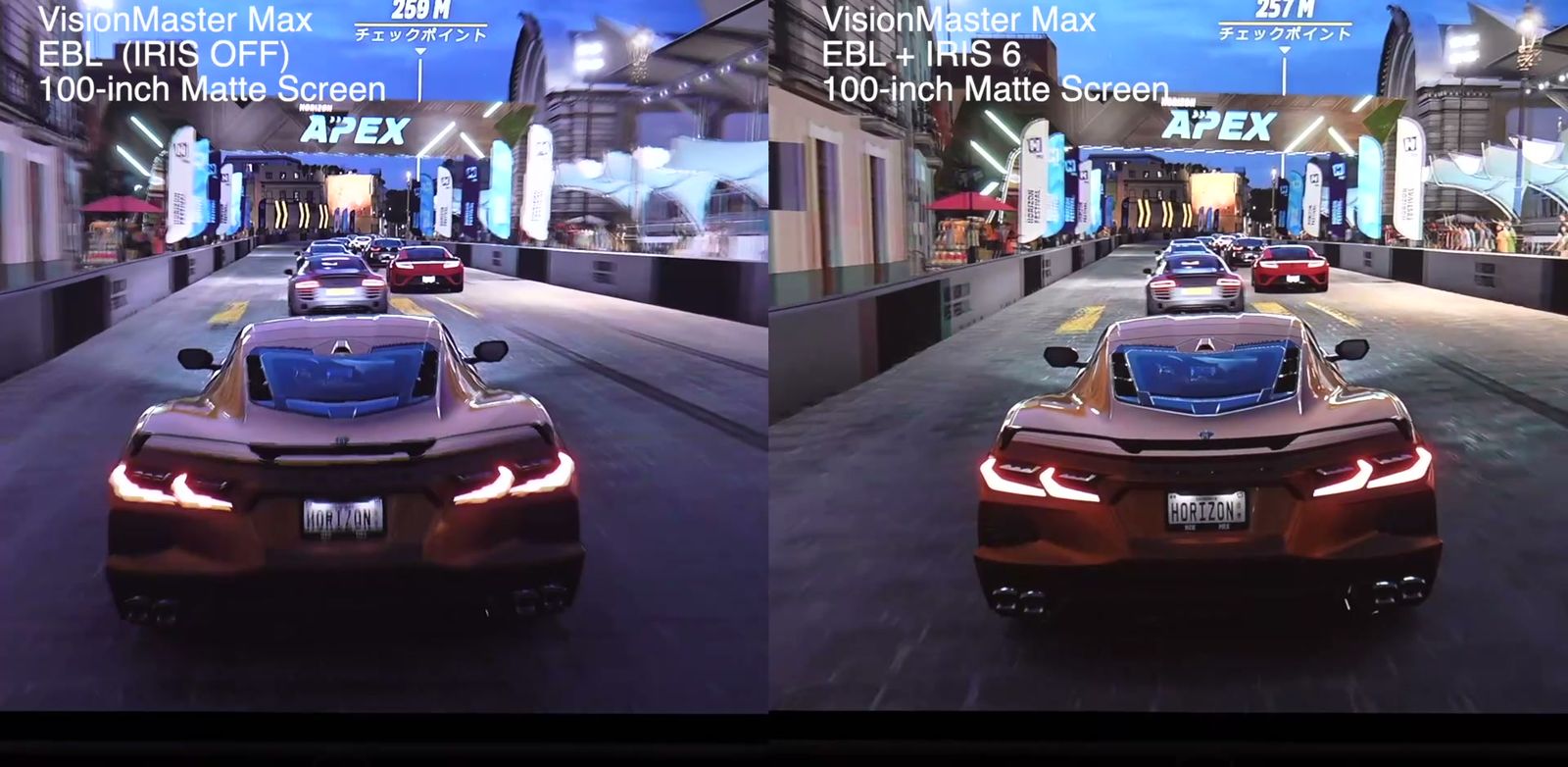 VisionMaster MaxのIRISオフとIRIS 6を並べた比較