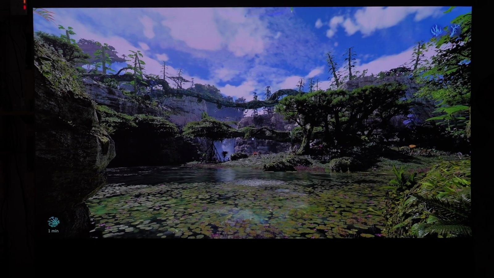 AURA 3 Maxで120インチのマットスクリーンに投影した映像